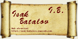 Isak Batalov vizit kartica